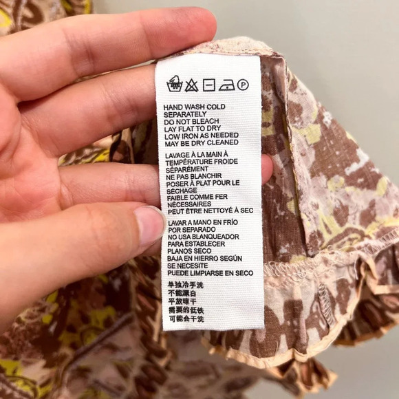 Cleobella Brown Sweetheart Neckline Ruffled Tiered Bohemian Maxi Dress M NWT - Picture 9 of 10